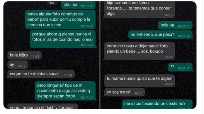 D.escubrió que es adoptado a través de un mensaje en WhatsApp