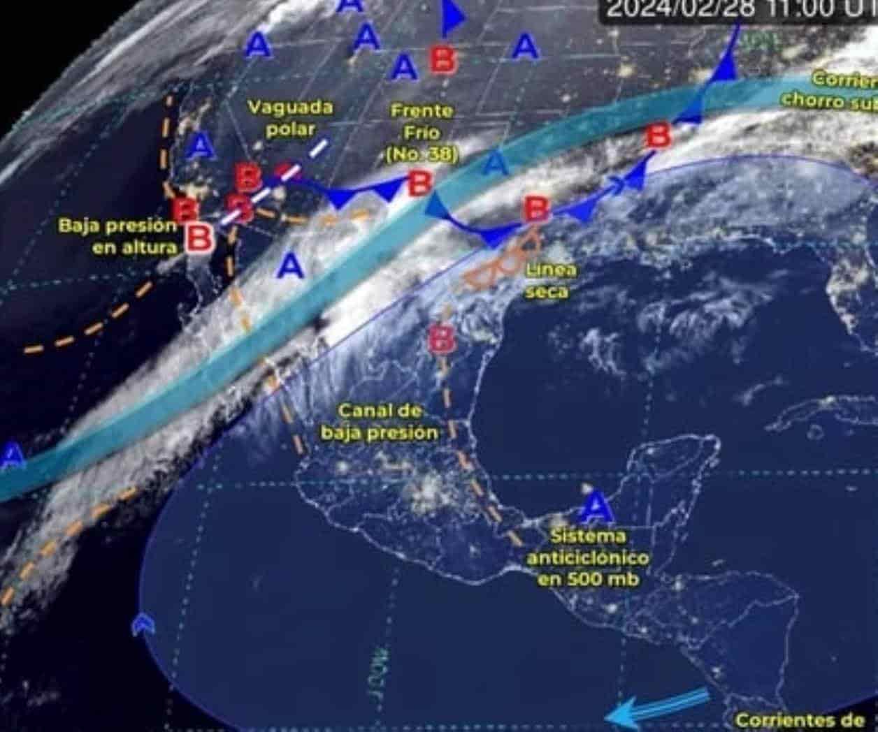 Llega el Frente Frío 38; Deja un ligero descenso de la temperatura