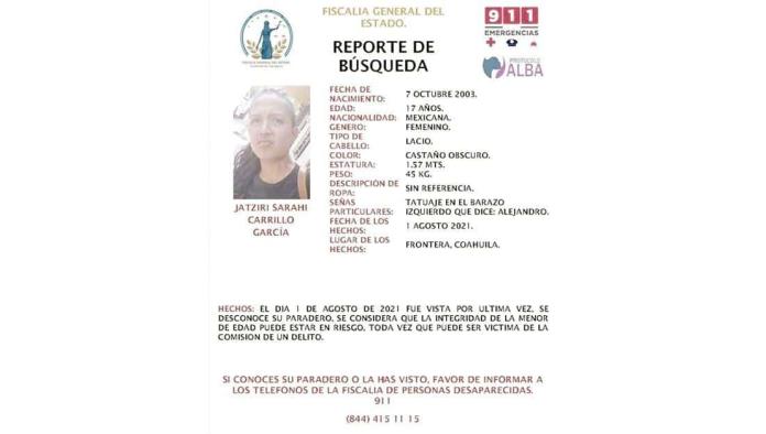 Busca madre a hija desaparecida