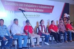 Sheinbaum sostuvo una reunión privada con los obreros de Altos Hornos de México