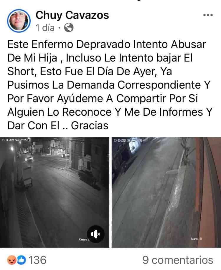 Denuncia intento de abuso a su hija