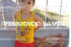 Vagaba niño de tres años por calles de la Calderón