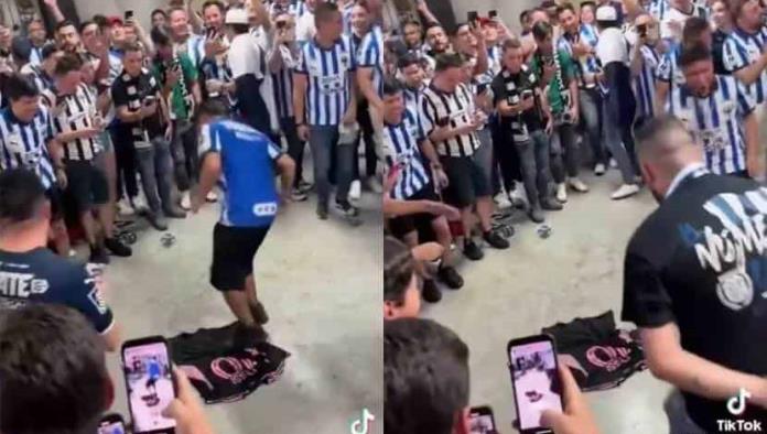 Aficionados de Monterrey bailan sobre playera de Messi