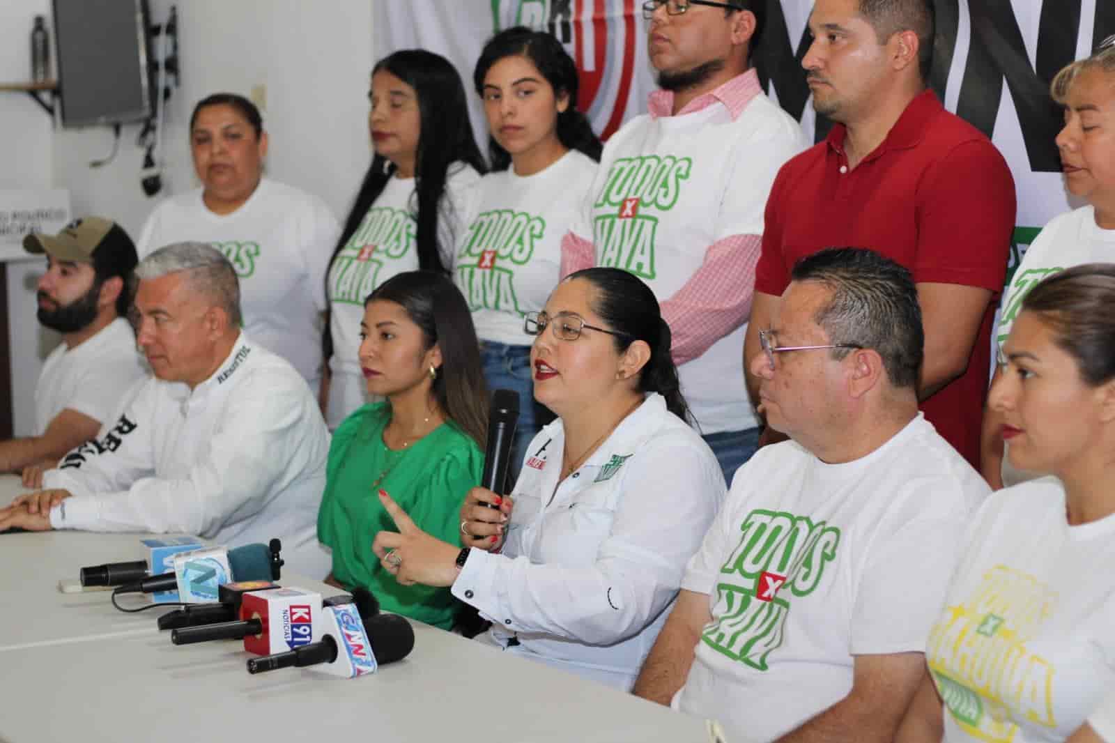 Candidata de Nava realizó conferencia de prensa