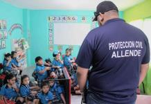 Realizan simulacro de desastres naturales en jardín de niños de Allende