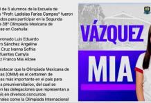 Destacan monclovenses en la Olimpiada Mexicana de Matemáticas