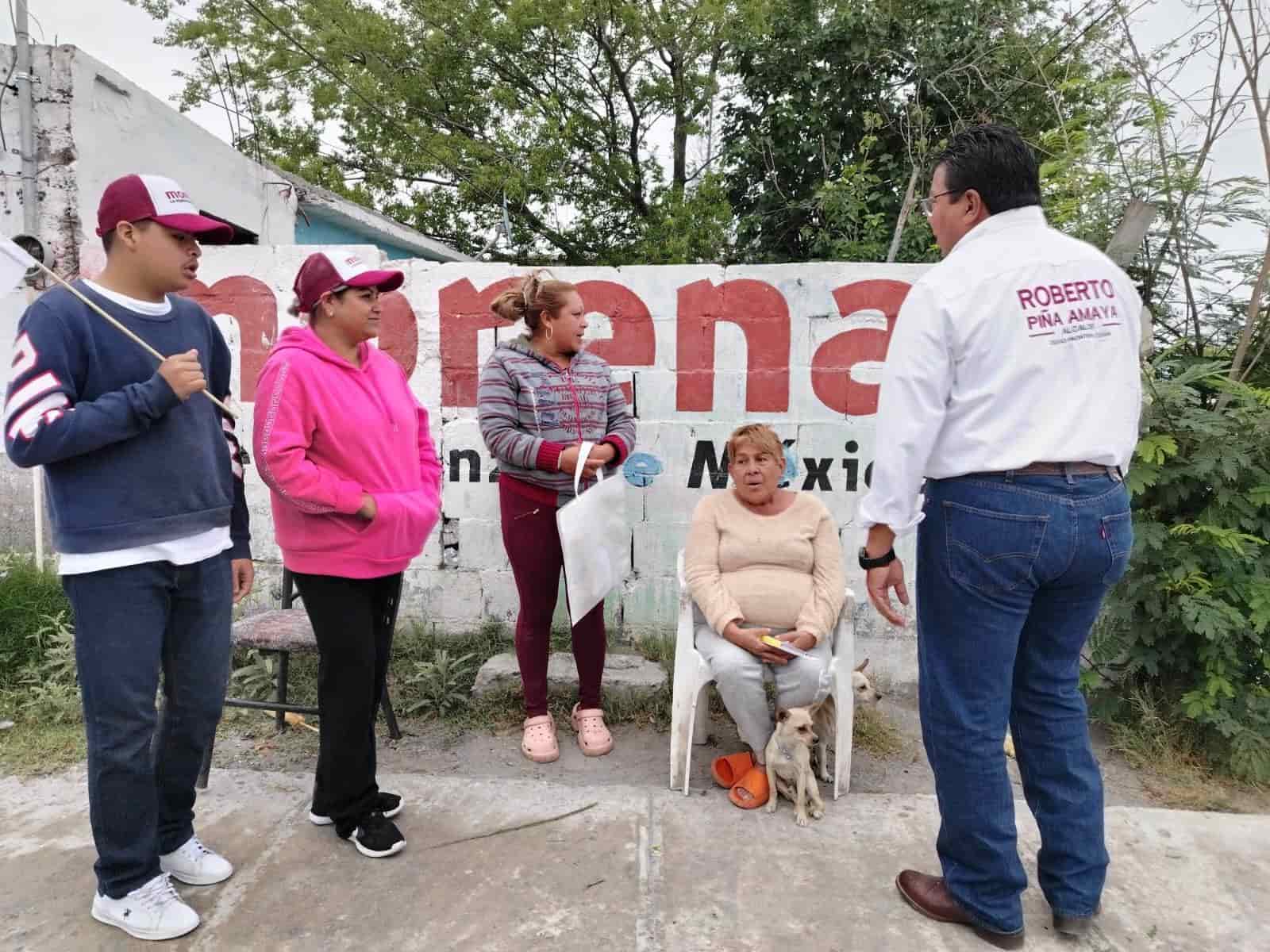 Roberto Piña Amaya, candidato de MORENA a la alcaldía de Frontera recorrió este lunes la colonia Occidental.