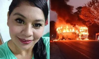 Mamá lanza a su hijo por la ventana de autobús incendiado; ella muere en Tabasco