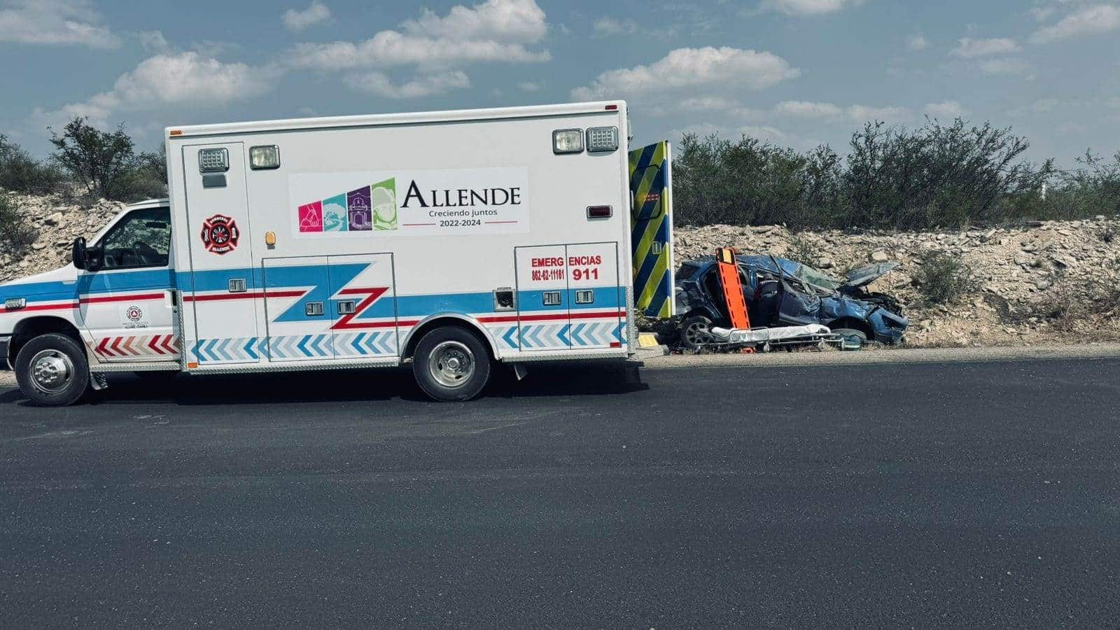 Se registran lamentable accidente sobre la autopista premier tramo Allende-Nueva Rosita