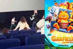 VIDEO: Se desata PELEA entre dos adultos en plena película de Garfield