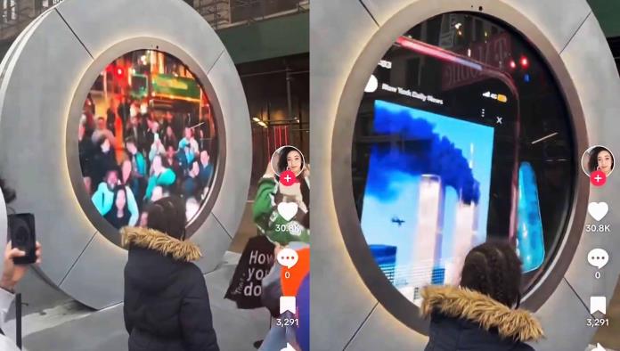 VIRAL: Colocan Portal Virtual conectando NY con Dublín y se BURLAN de LAS Torres Gemelas