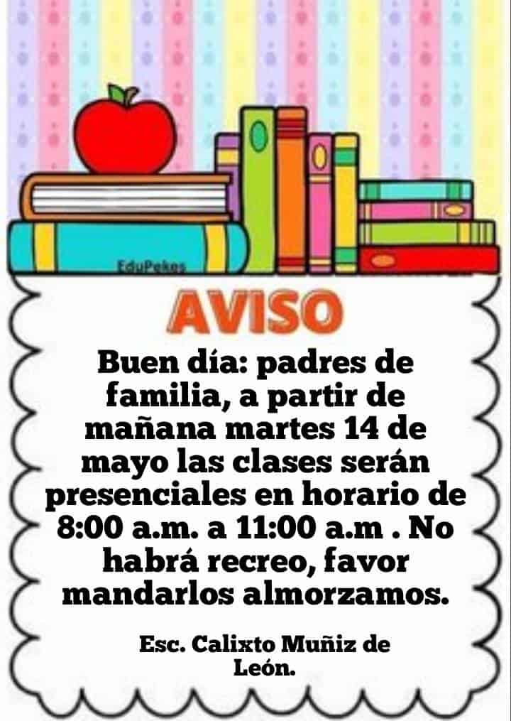 Cambiarán horario en escuela Calixto Muñiz de León.