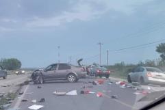 Se registra accidente en el ejido Azufrosa en la carretera Allende – Villa Unión