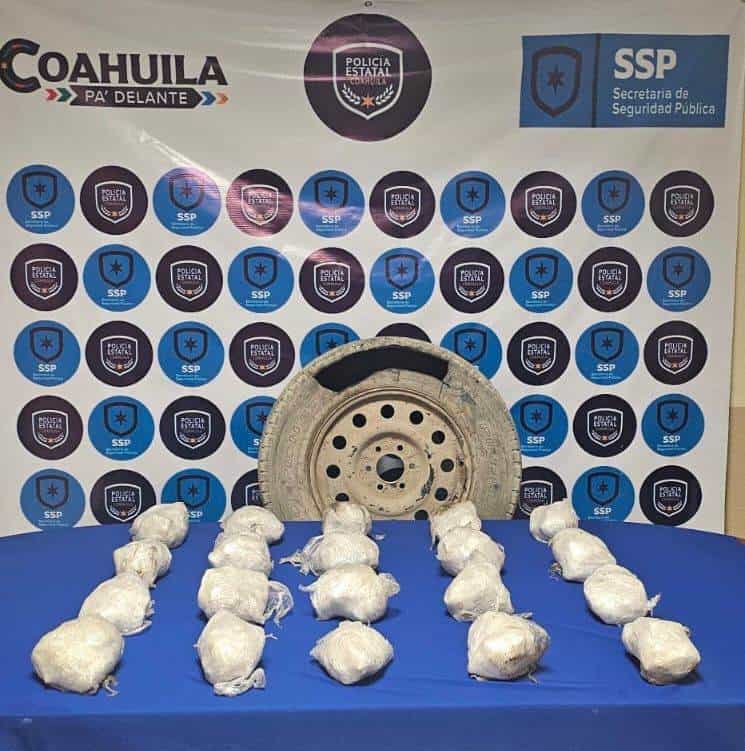 ASEGURA POLICÍA ESTATAL DE COAHUILA 21 KILOS DE METANFETAMINA