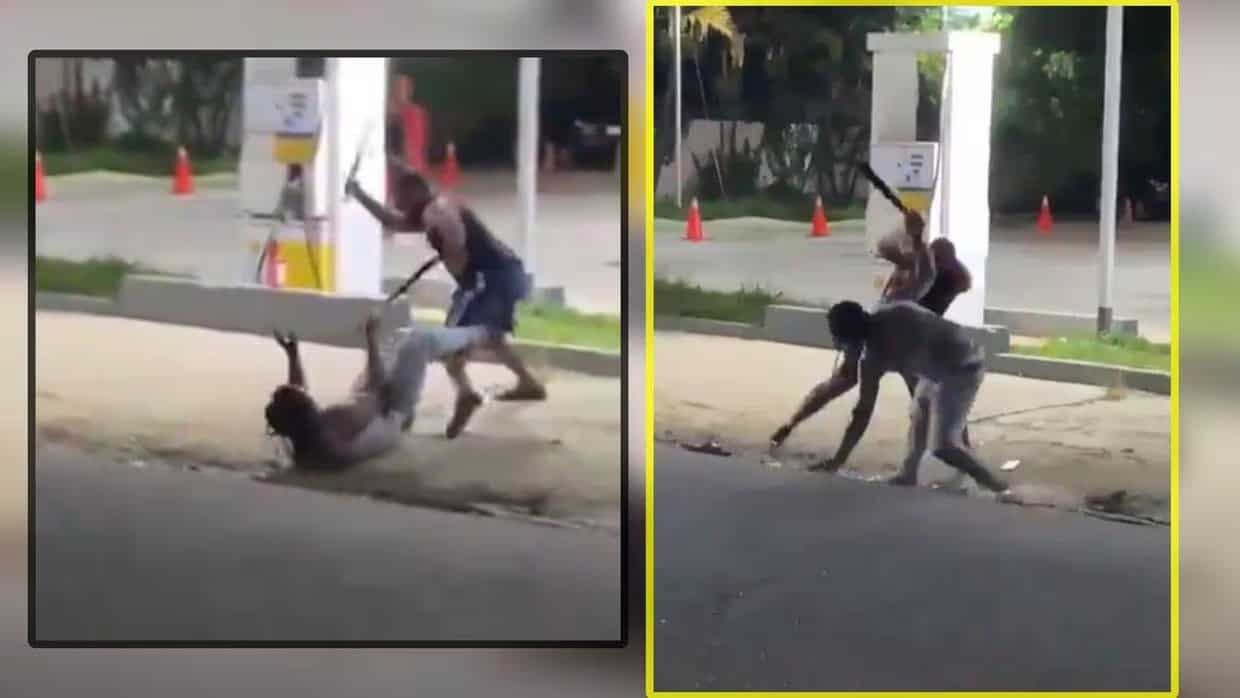 Hombres pelean a machetazos en la calle y uno pierde la mano (Imágenes fuertes)