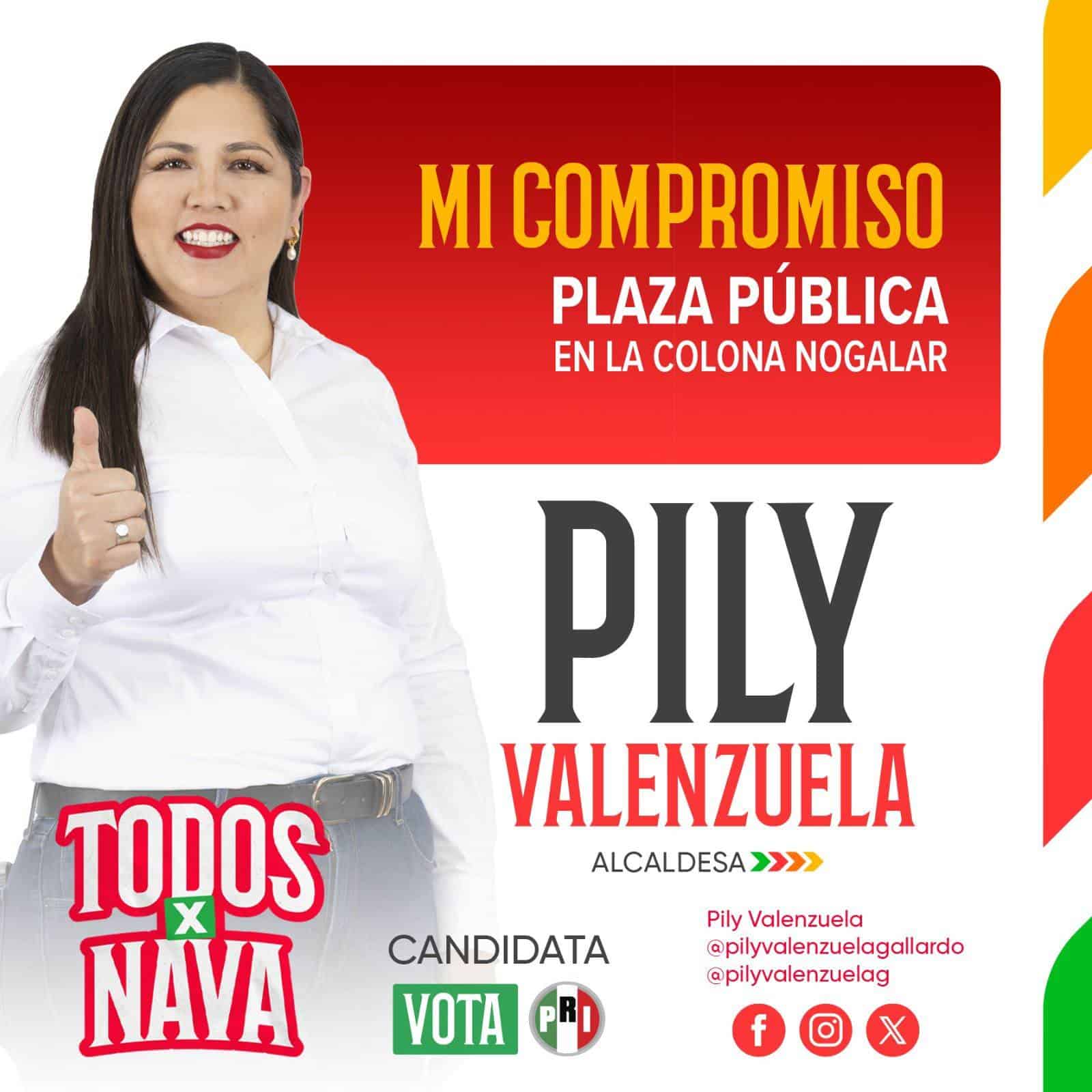 De ganar el 2 de junio, construirá Pily plaza Pública en la colonia Nogalar