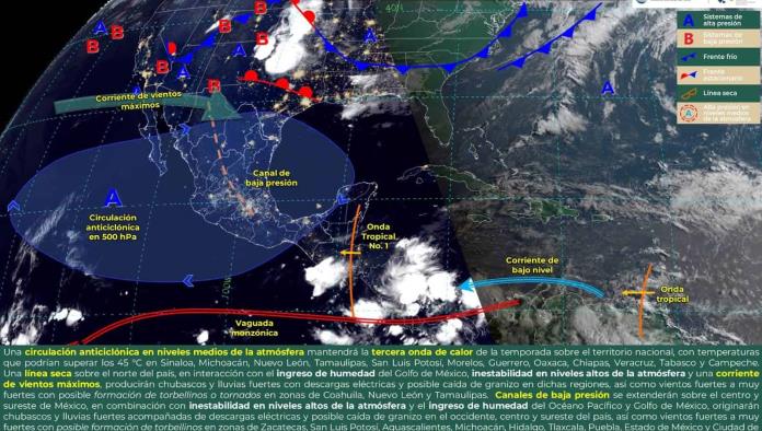 Se esperan lluvias  intensas y vientos