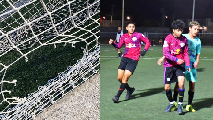 VANDALISMO afecta las canchas de futbol rápido en la Unidad Deportiva en Nava