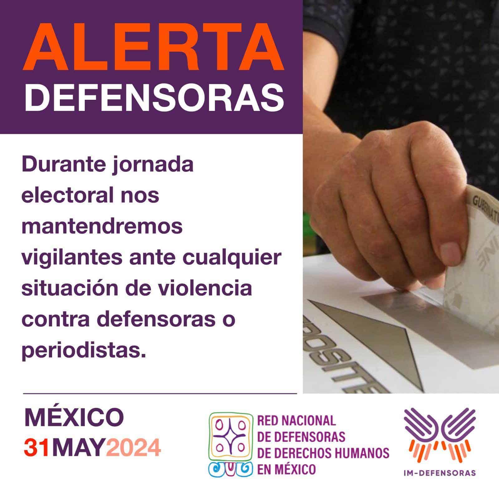 Se hizo un llamado para que se respete el derecho a la participación política y la libertad de expresión durante la jornada electoral.