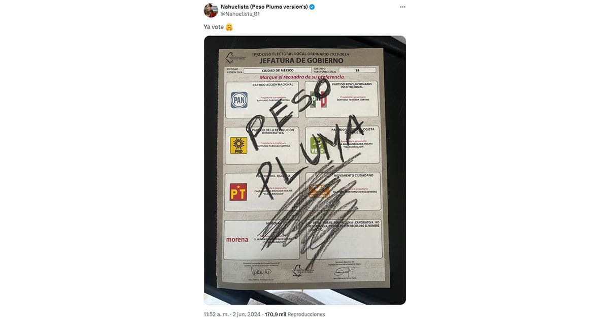Joven presume que votó por Peso Pluma en las elecciones 2024 y recibe fuertes críticas