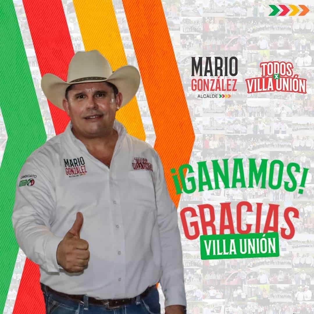 Arrasa en Villa Unión Mario González Vela; PRI retiene la alcaldía