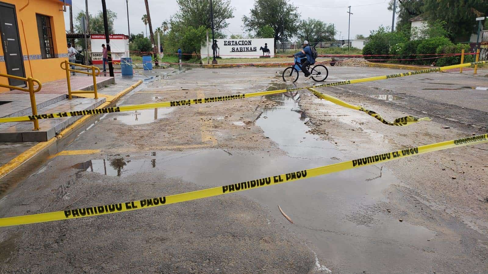 Precaución drenaje colapsado en Sabinas