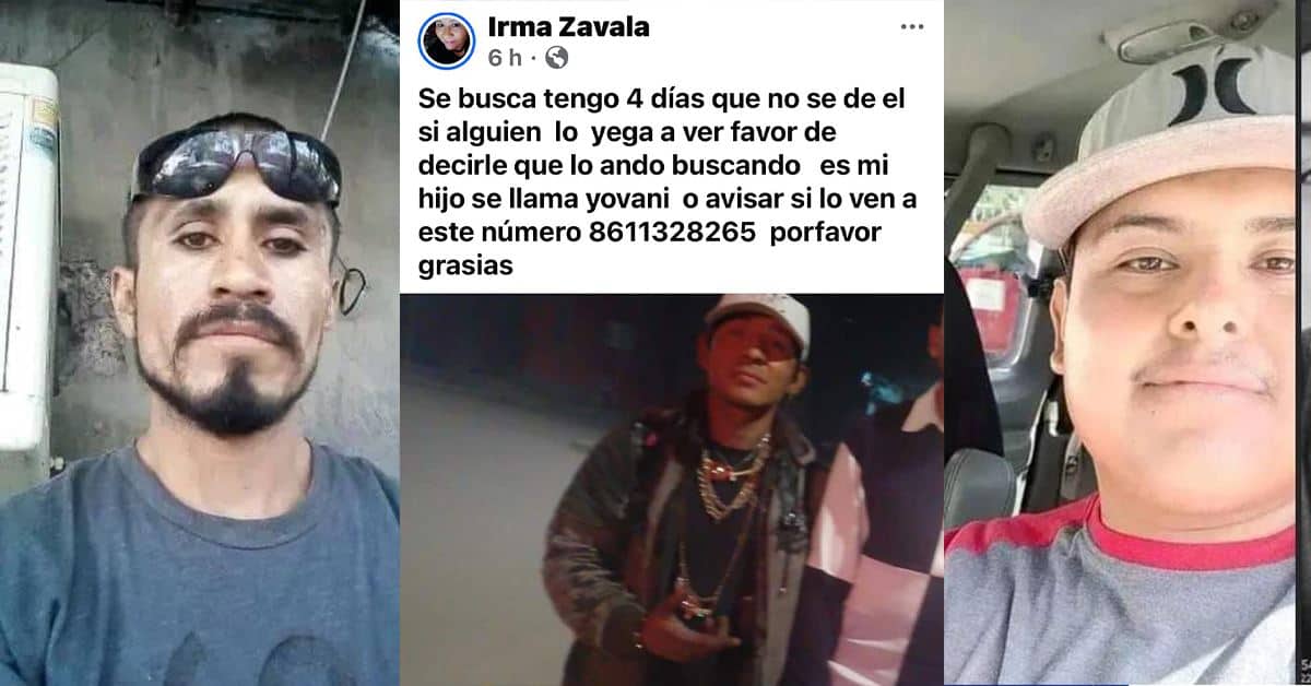 Reportan desaparición de 3 personas en la Carbonífera