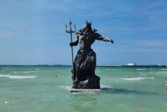 ¡Gana Chaac! Clausuran estatua de Poseidón en Yucatán