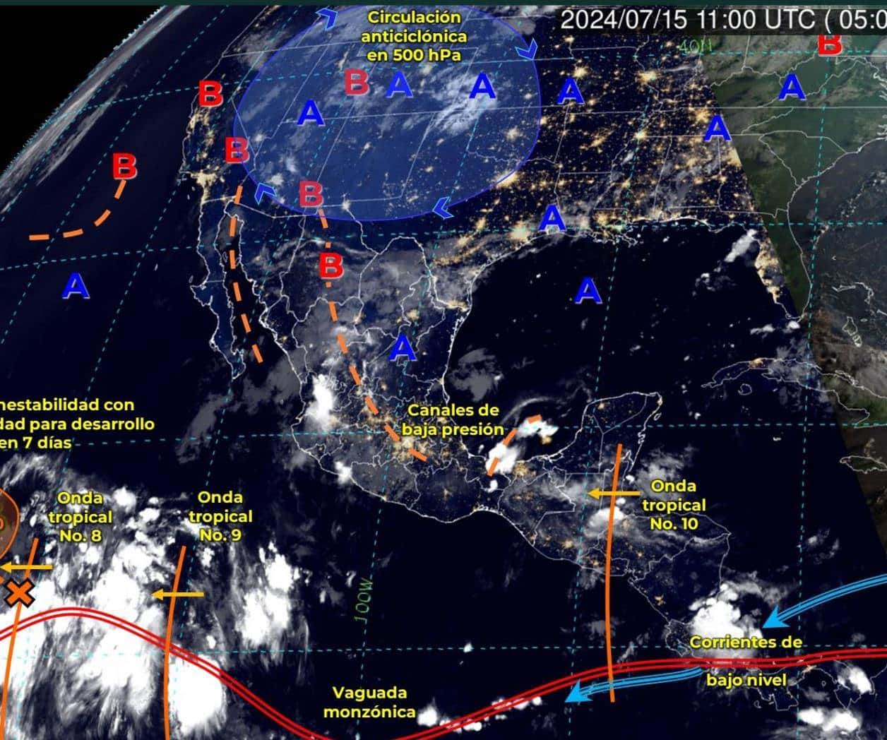 Onda tropical dejara traerá lluvias a 25 estado del país