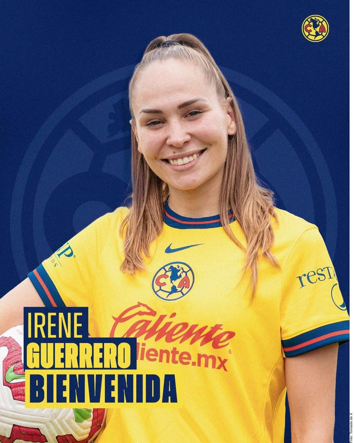 Ficha América Femenil a  Irene Guerrero, campeona mundial 