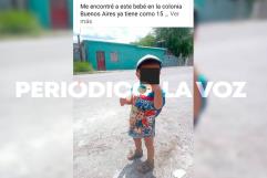 Reportan otro bebé extraviado en Colonia Buenos Aires
