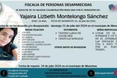 Siguen en busca de Yajaira Lizbeth