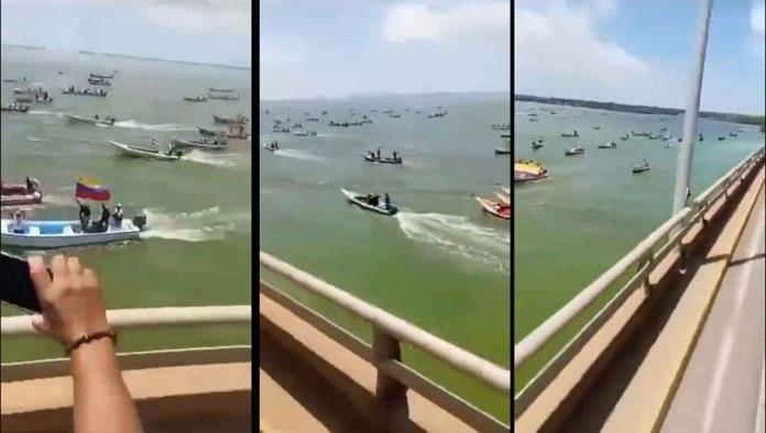 Venezolanos cruzan el Lago de Maracaibo en lanchas para entrar al país