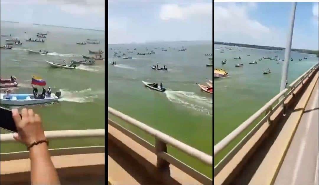 Venezolanos cruzan el Lago de Maracaibo en lanchas para entrar al país