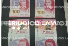 Hace depósito con billetes falsos