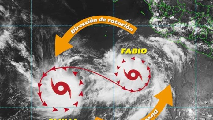 Pronostican el Efecto Fujiwhara; Se uniran los ciclones Emilia y Fabio