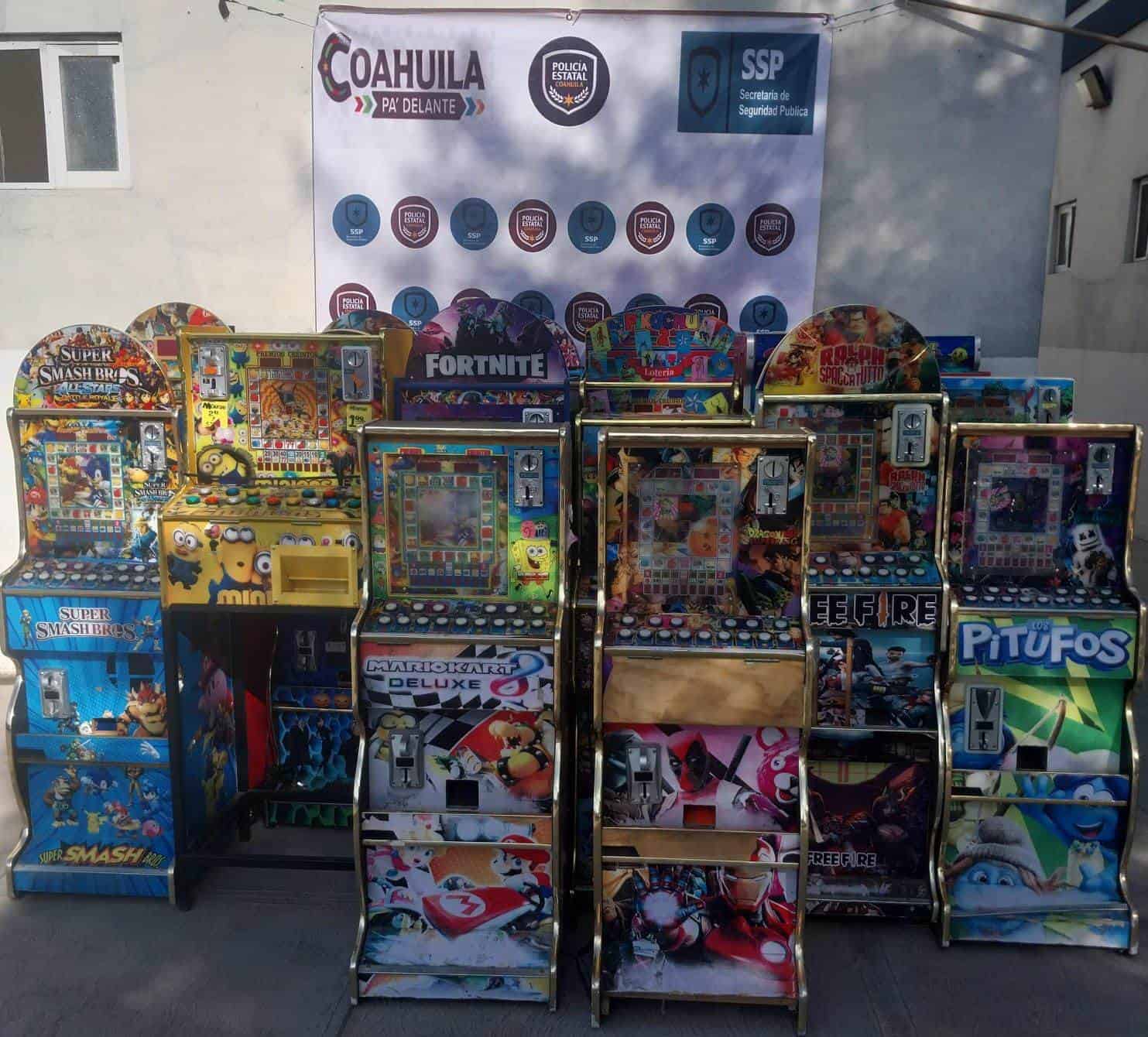 Asegura policía estatal más de 200 máquinas tragamonedas 