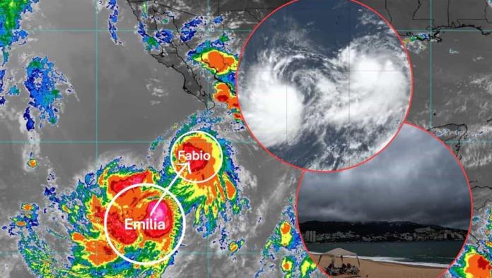 Tormentas Tropicales Emilia y Fabio causarían ´Efecto Fujiwhara´ el miércoles