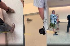 Joven coloca uno de sus zapatos en el suelo de un museo y todos creen que es una obra