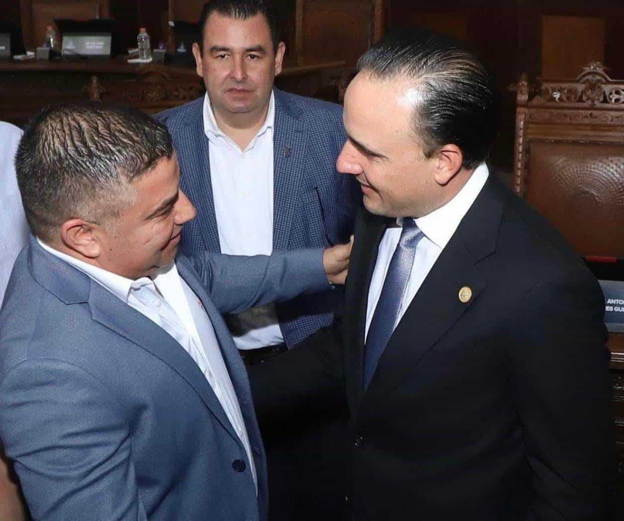 Cordial Saludo entre el Gobernador Manolo Jiménez y Alcalde Electo de Sabinas, Chano Díaz