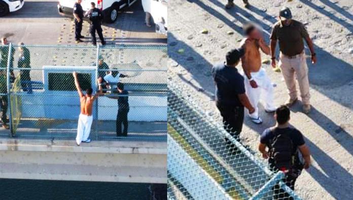 Hombre Intenta Tirarse del Puente Internacional Dos