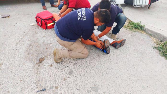 Accidente en Allende deja un motociclista herido