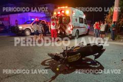 Lesionados tripulantes de moto por choque