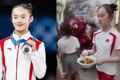 Zhou Yaqin Medallista olímpica en París apoya como mesera en el restaurante de su familia