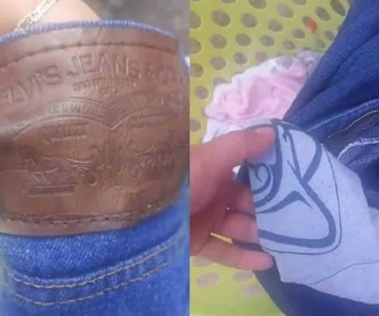 Mujer descubre pantalones de “marca” con tela del IMSS