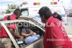 Mujer lesionada en fuerte choque