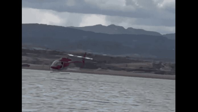 Se desploma helicóptero en presa de Chihuahua