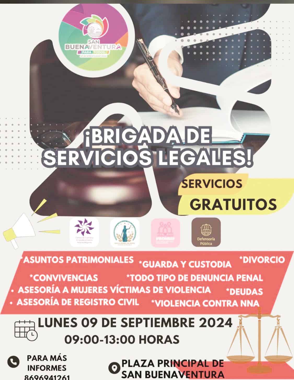 Invitan a brigada de Servicios Legales