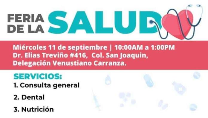 Invitan a Feria de la Salud en la delegación Venustiano Carranz