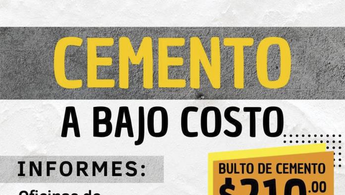 Ofrecen Cemento a Bajo Costo para Proyectos de Construcción